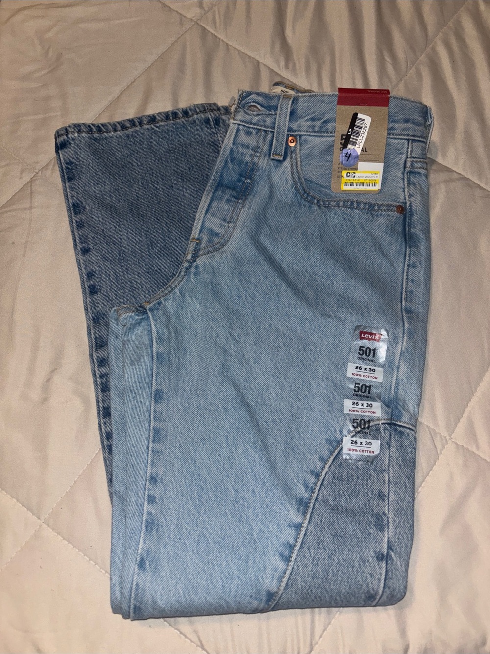 Levi's Light Blue woman’s Straight Jeans - 501 Style